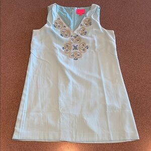 Women’s Lilly Pulitzer Penelope Shift Dress Blue Ibiza Size 12